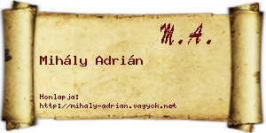 Mihály Adrián névjegykártya